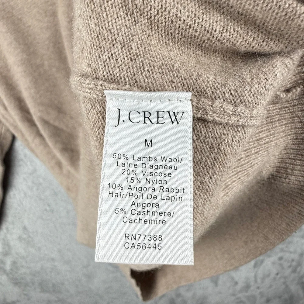 J.Crew Rabbit Hair Sweater Mens M Taupe Luxury V-Neck‎ Preppy Closet Staple